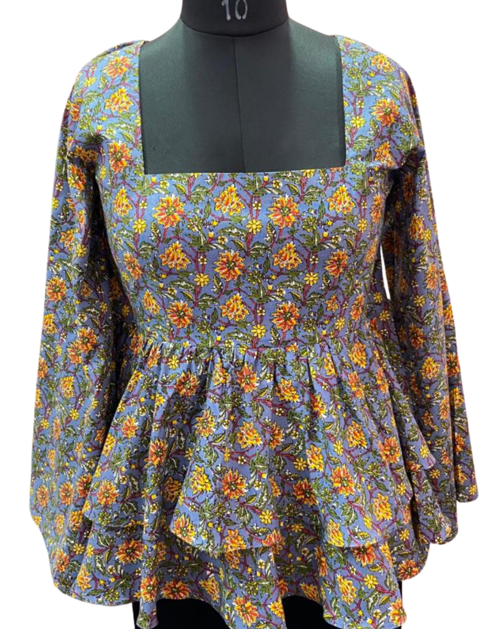 Indyadiva Bulbul Short Double FlaredPeplum Top