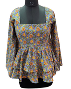 Indyadiva Bulbul Short Double FlaredPeplum Top