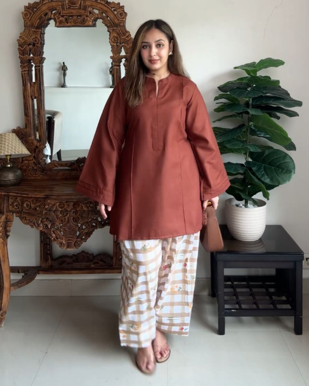 Indyadiva Choco Kasturi Summer A-line Co-Ord Set