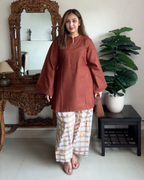 Indyadiva Choco Kasturi Summer A-line Co-Ord Set