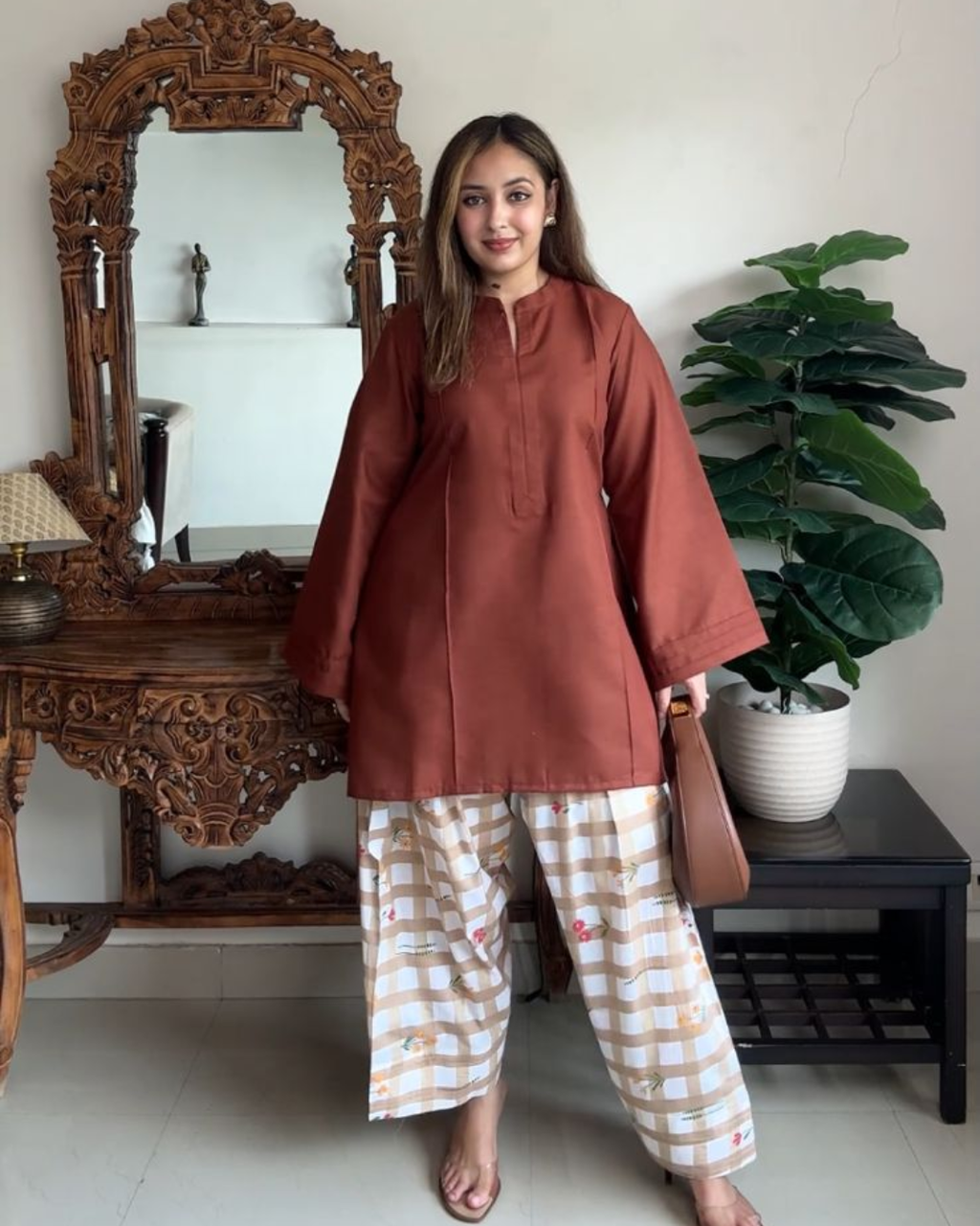 Indyadiva Choco Kasturi Summer A-line Co-Ord Set