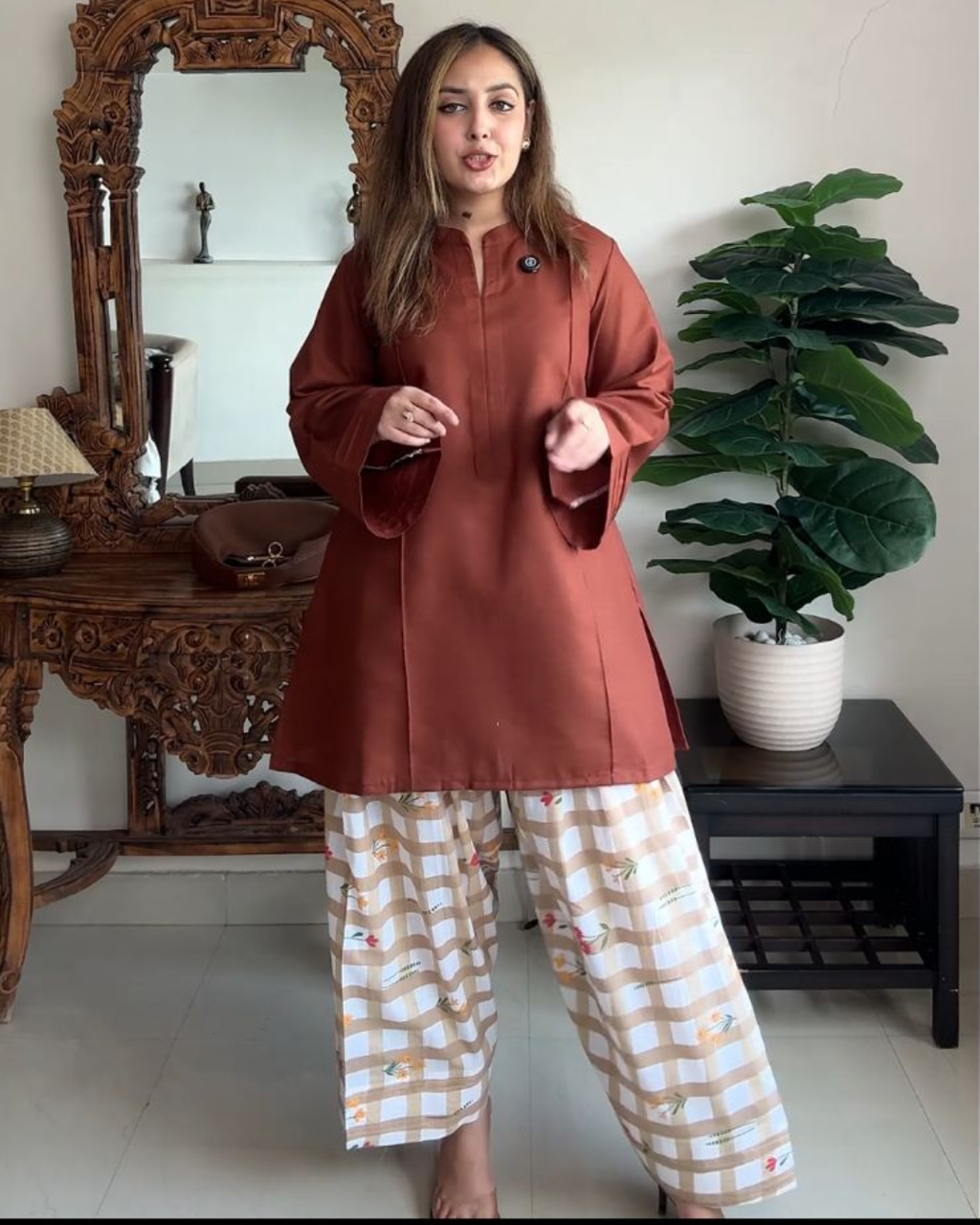 Indyadiva Choco Kasturi Summer A-line Co-Ord Set