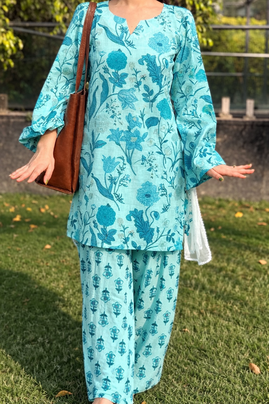 Indyadiva Jasmin Purple Kurti With Farshi Set-3pcs