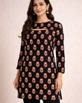 Indyadiva Neer Convertible Kurti in Black Printed