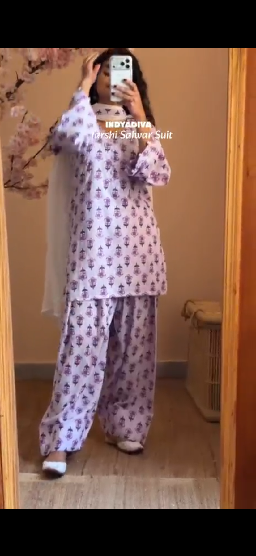 Indyadiva Geet lilac three pcs farshi set