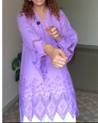 Indyadiva Ruhani Lilac cotton 3D Embroidery Farshi Set