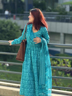 Indyadiva masakali cotton three pcs Anarkali set