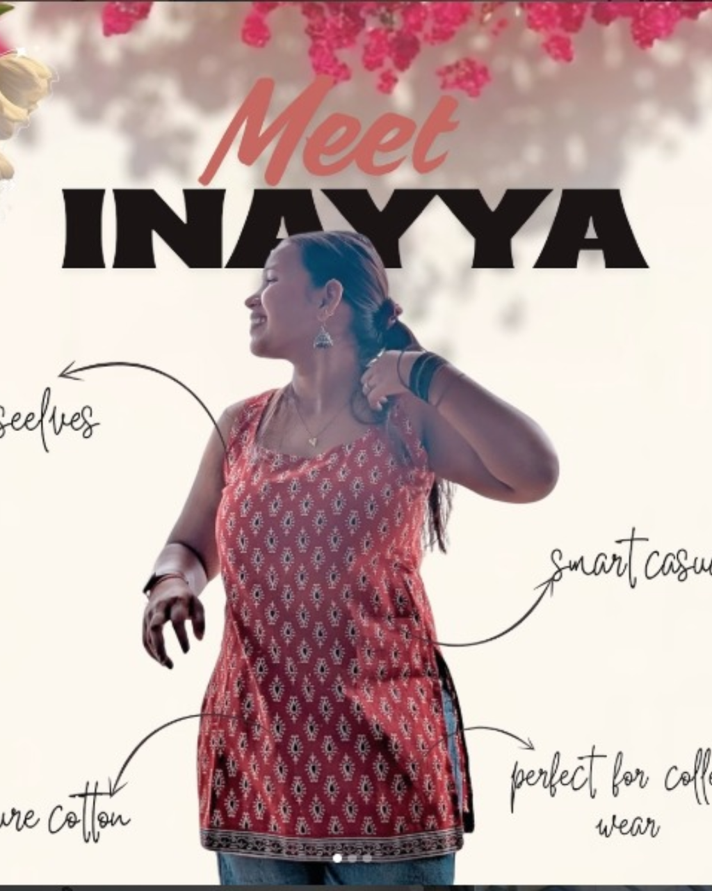Indyadiva Innaya Soft Cotton ajrak Print Short Kurti