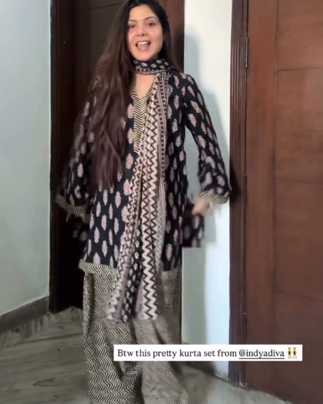 Indyadiva phool Ajrak Cotton 3 pcs Farshi set