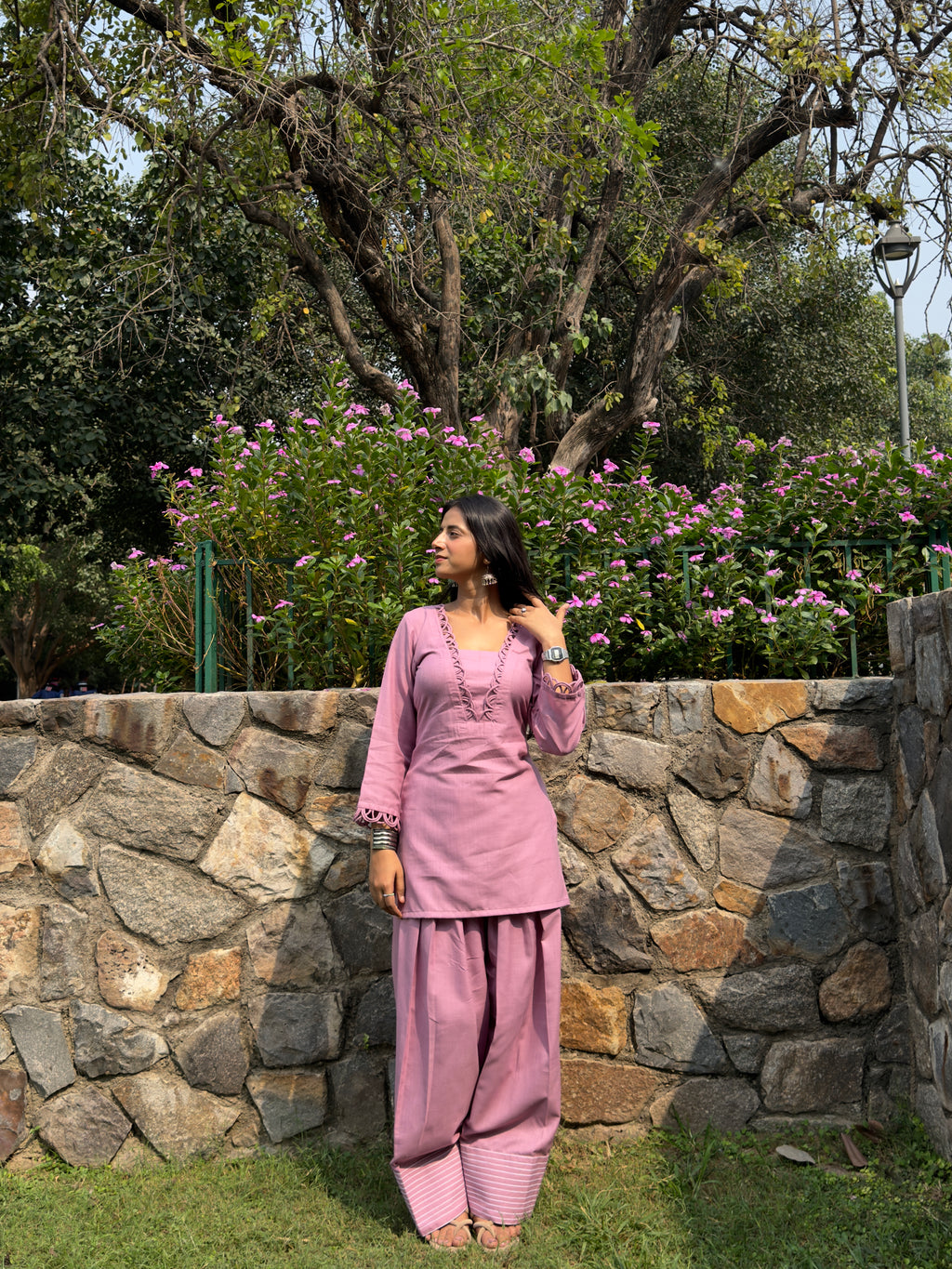 Indyadiva Gulbahar Blush Kurta Set