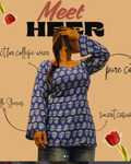 Indyadiva Heer Blue Indigo Short Kurti with Corset back