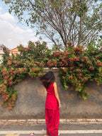 Indyadiva Laalima maroon Seelveless Farshi Set