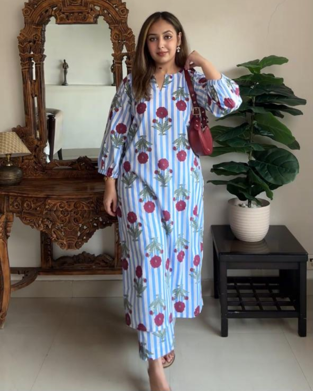 Indyadiva Aira Cotton Co-Ord Set for Women