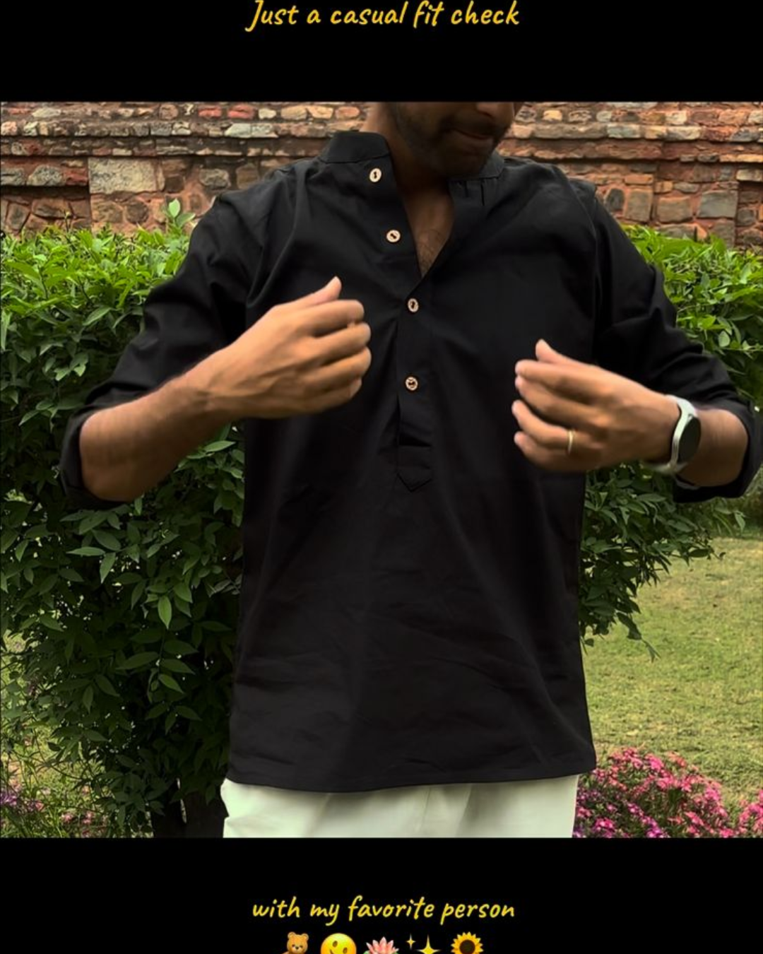 Indyadiva Ishaan Black Solid Plain Men Kurta
