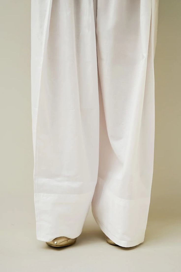 Indyadiva White Pure cotton Farshi salwar Non transparent
