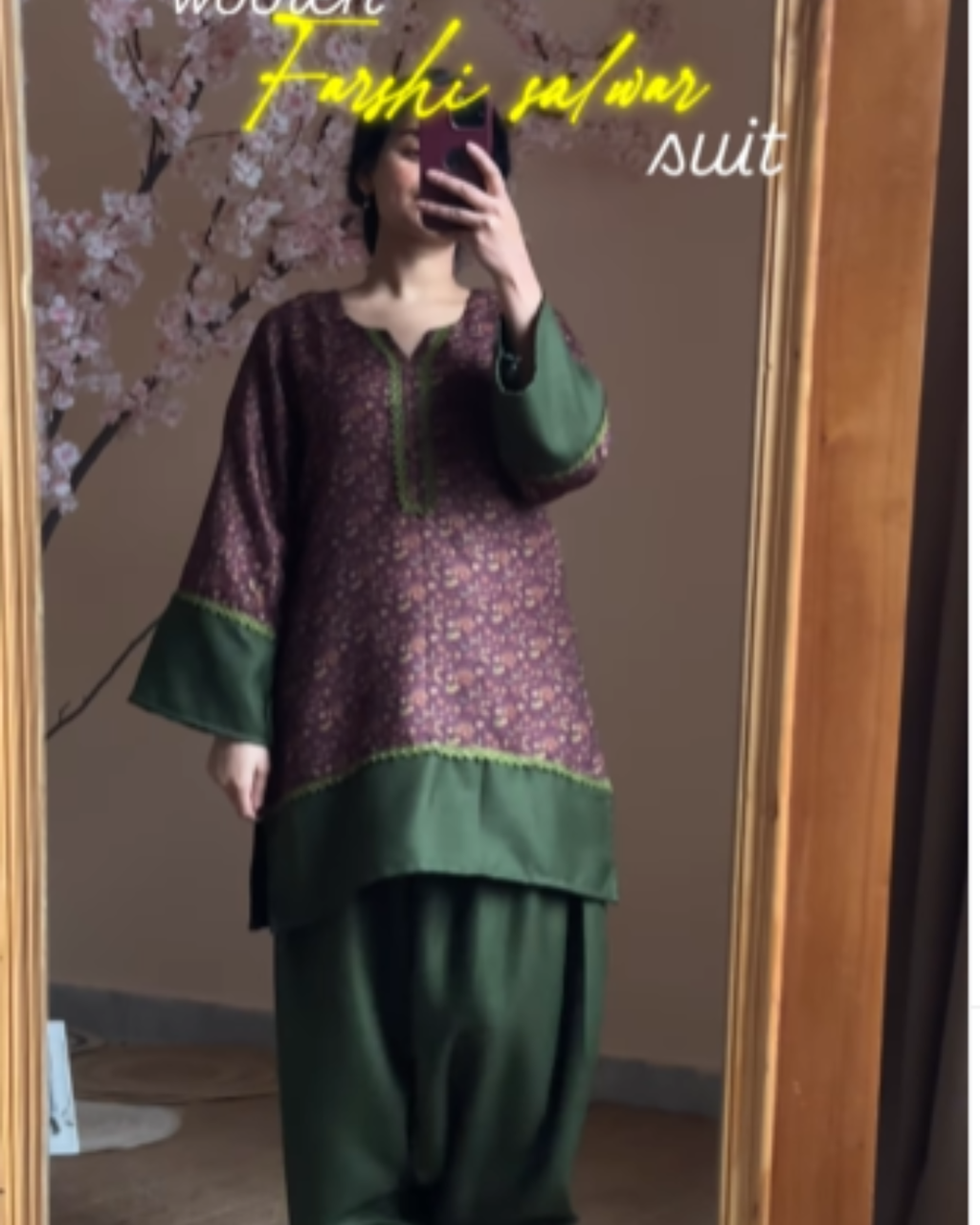 Indyadiva Geetanjli Winter Pashmina 2 pcs farshi set