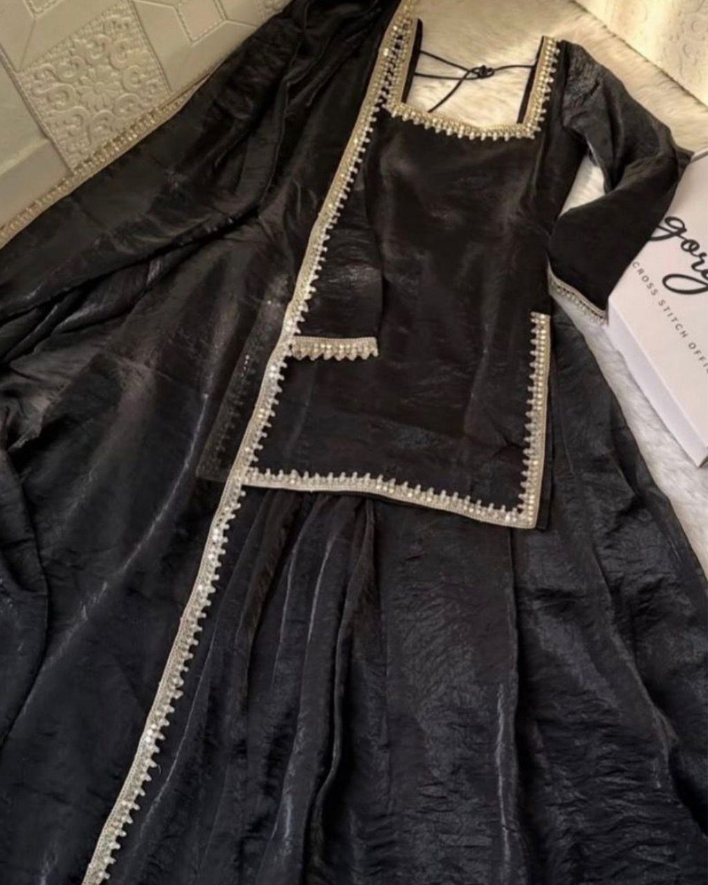 Indyadiva fiza flared Plazo with kurti and duppta set