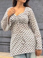 Indyadiva Rita sweetheart neck with corset detailing short kurti