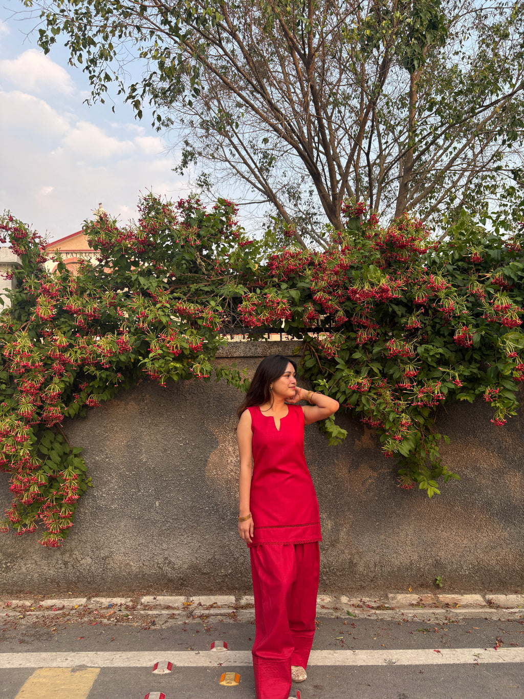 Indyadiva Laalima maroon Seelveless Farshi Set