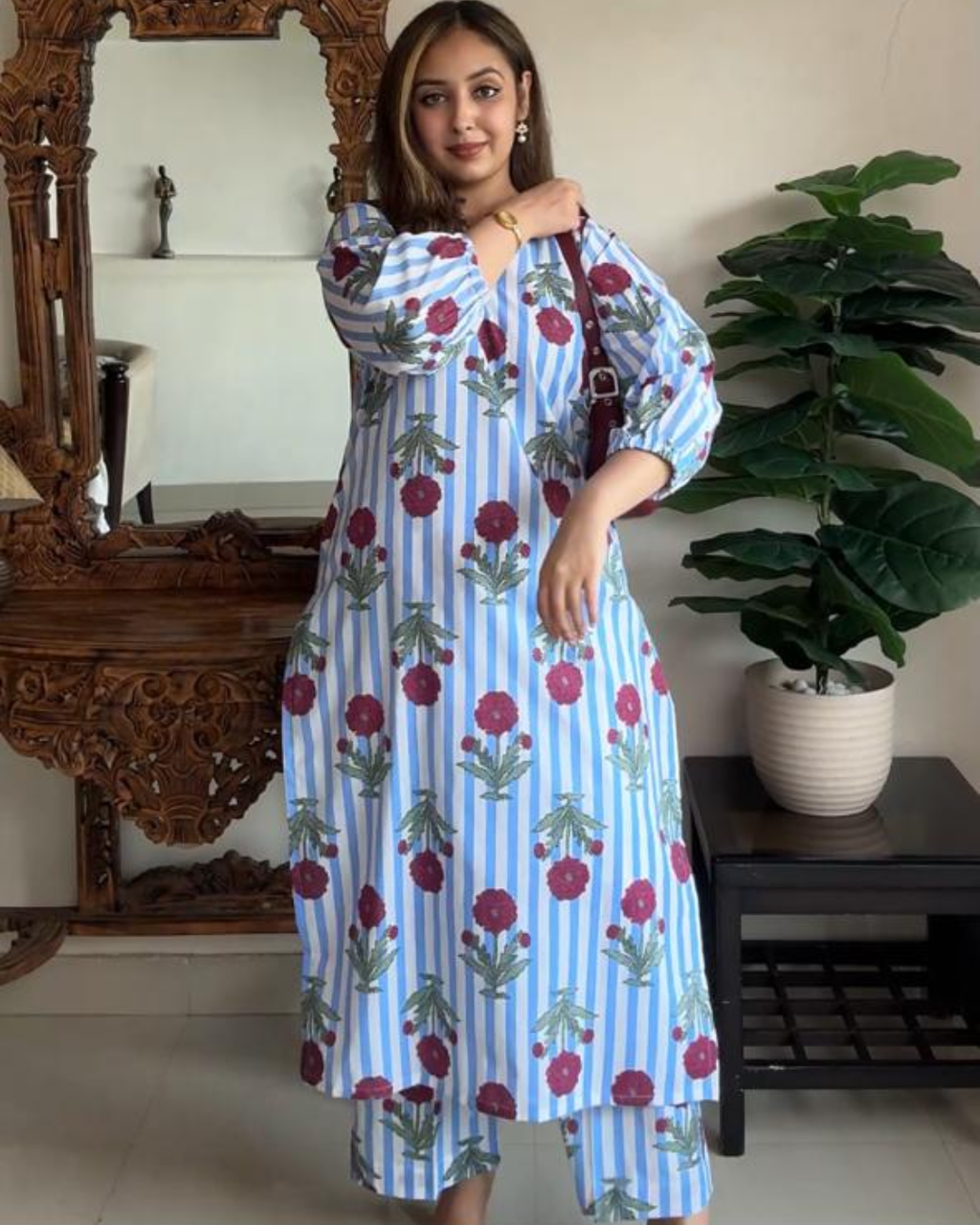 Indyadiva Aira Cotton Co-Ord Set for Women