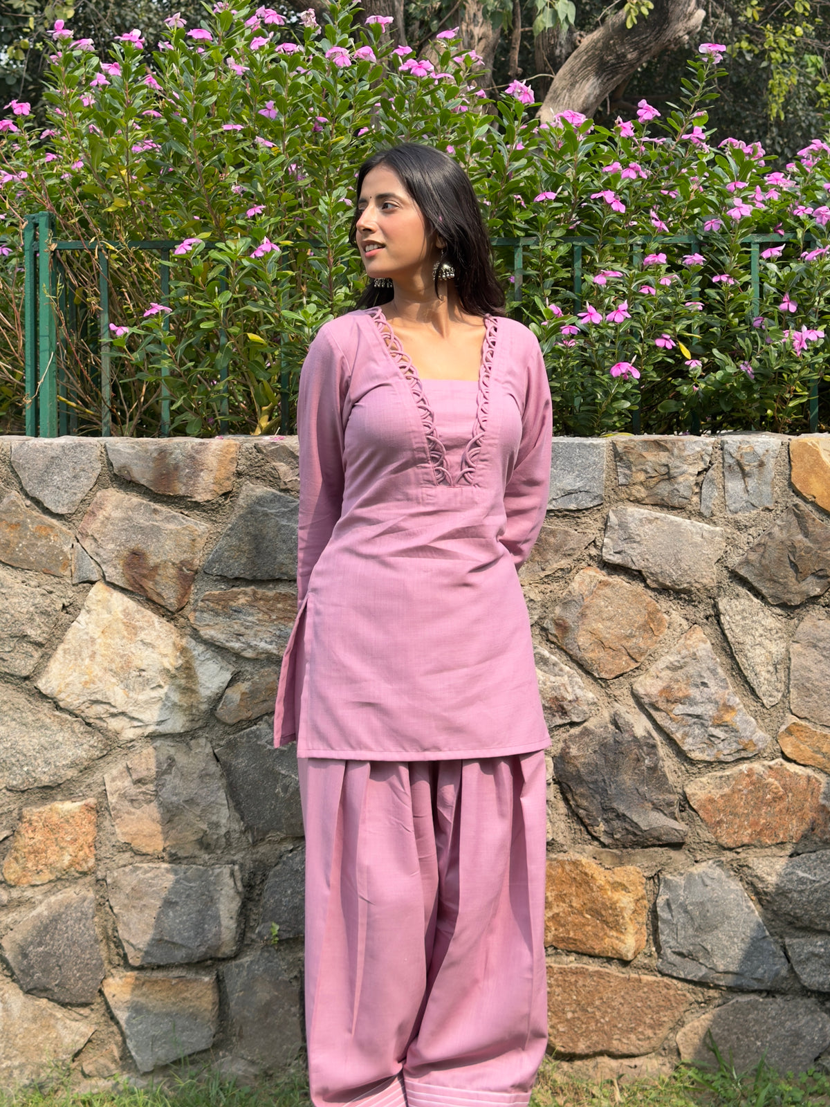 Indyadiva Gulbahar Blush Kurta Set