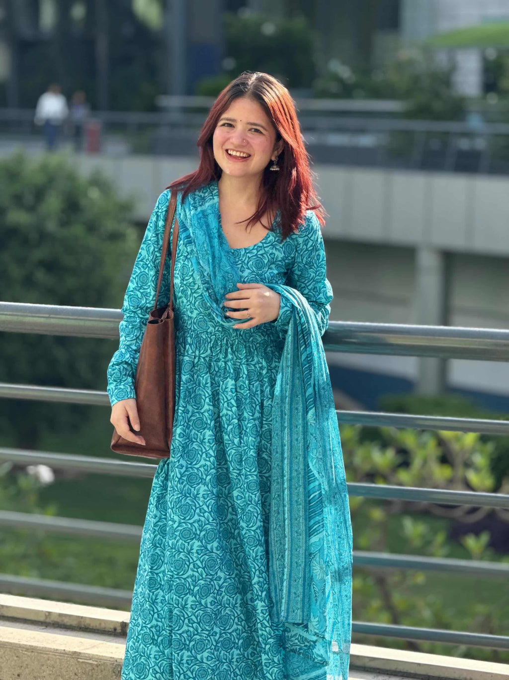 Indyadiva masakali cotton three pcs Anarkali set