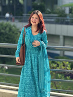 Indyadiva masakali cotton three pcs Anarkali set