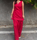Indyadiva Laalima maroon Seelveless Farshi Set