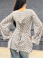 Indyadiva Rita sweetheart neck with corset detailing short kurti