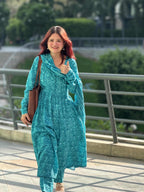 Indyadiva masakali cotton three pcs Anarkali set