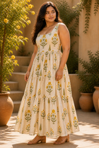 Indyadiva Sunlit Bloom Cotton Maxi Dress 🌼