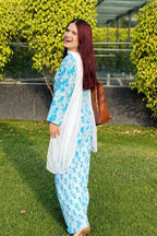 Indyadiva Jasmin Purple Kurti With Farshi Set-3pcs