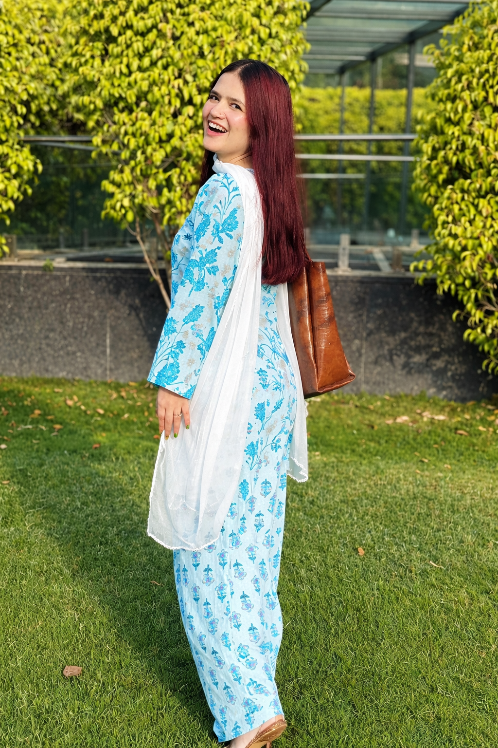 Indyadiva Jasmin Purple Kurti With Farshi Set-3pcs