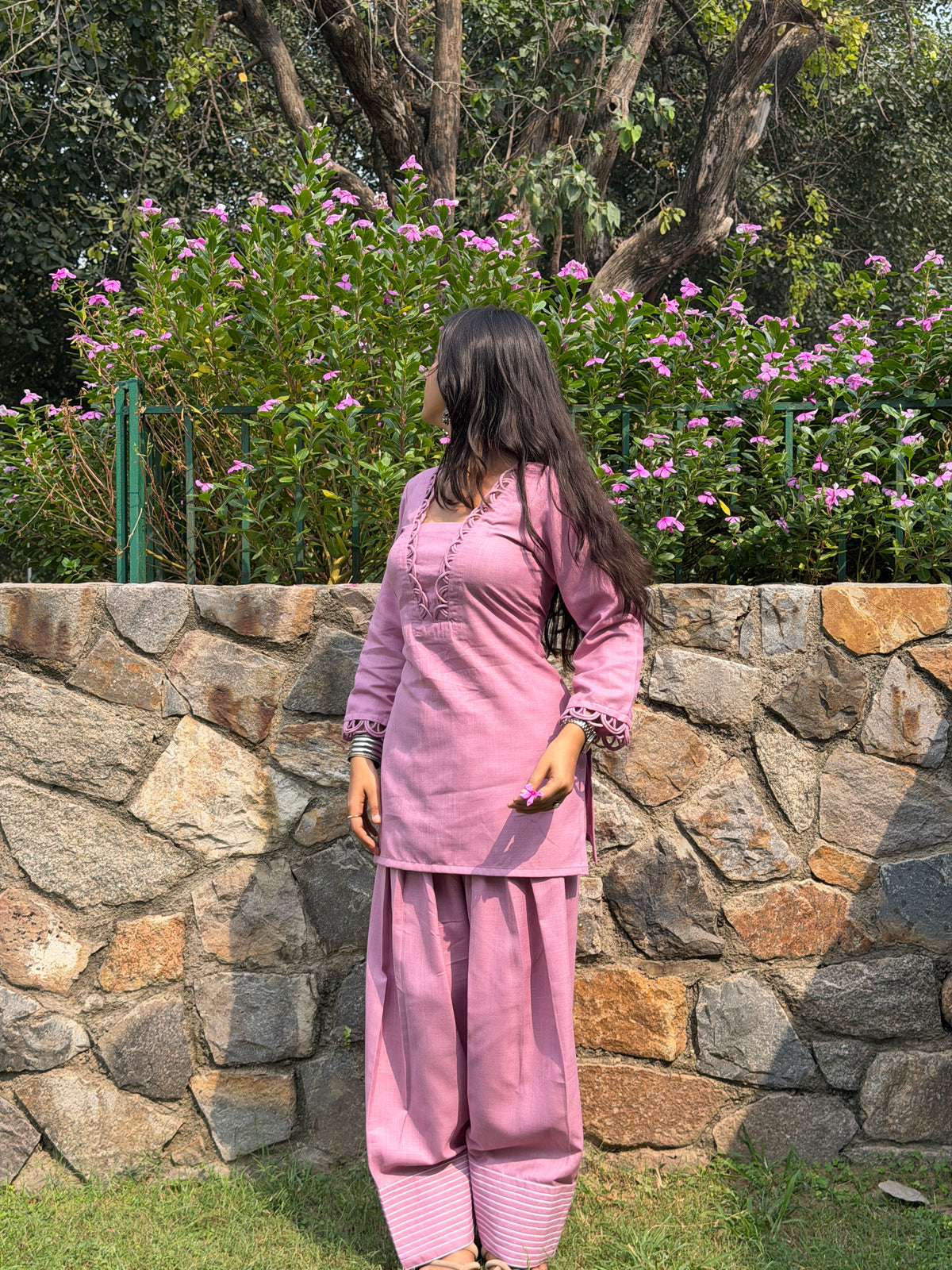 Indyadiva Gulbahar Blush Kurta Set