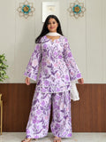 Indyadiva Aamna Three Pcs Lilac Cotton Farshi Set