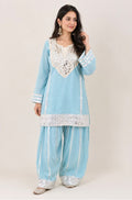 Indyadiva Zehra Sky Blue Farshi Suit Set