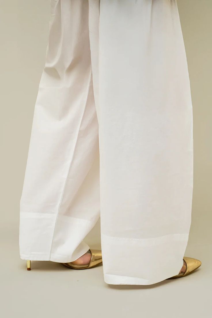 Indyadiva White Pure cotton Farshi salwar Non transparent