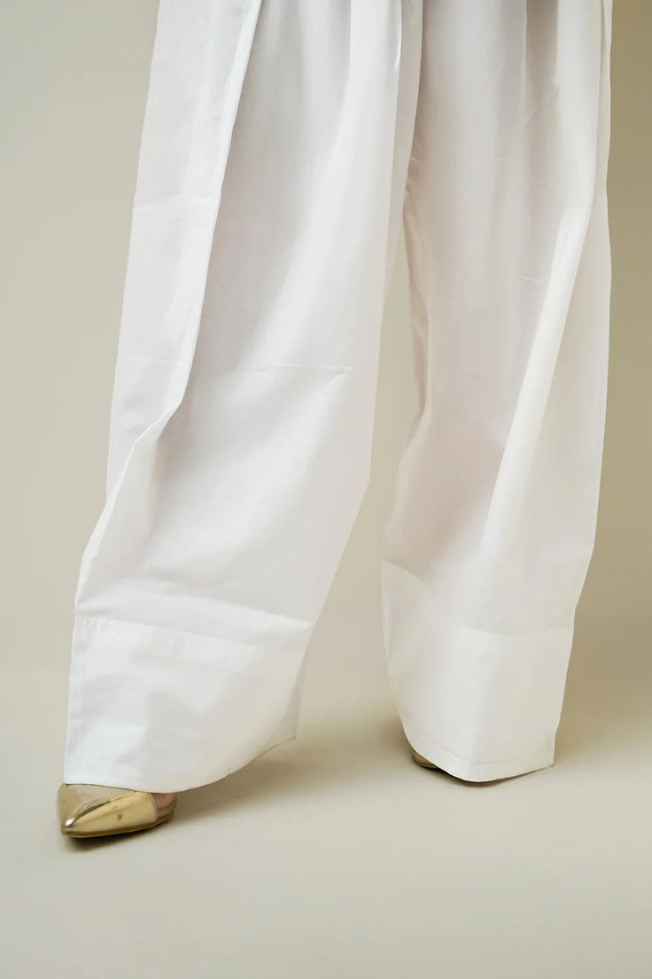 Indyadiva White Pure cotton Farshi salwar Non transparent